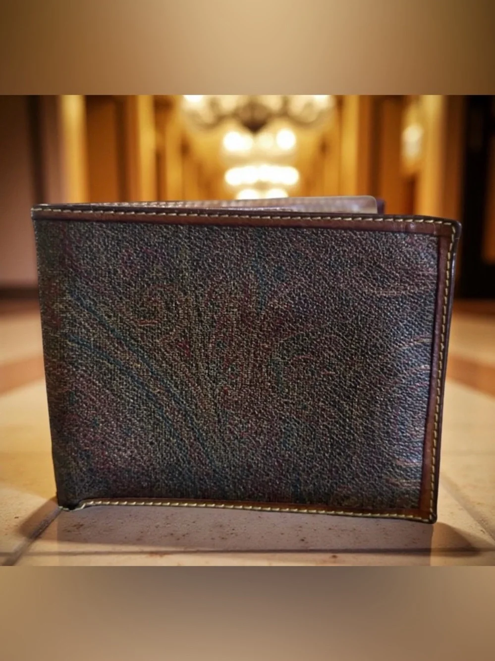Etro Milano Italy Vintage (good) Burgundy Paisley Men's Bifold Wallet